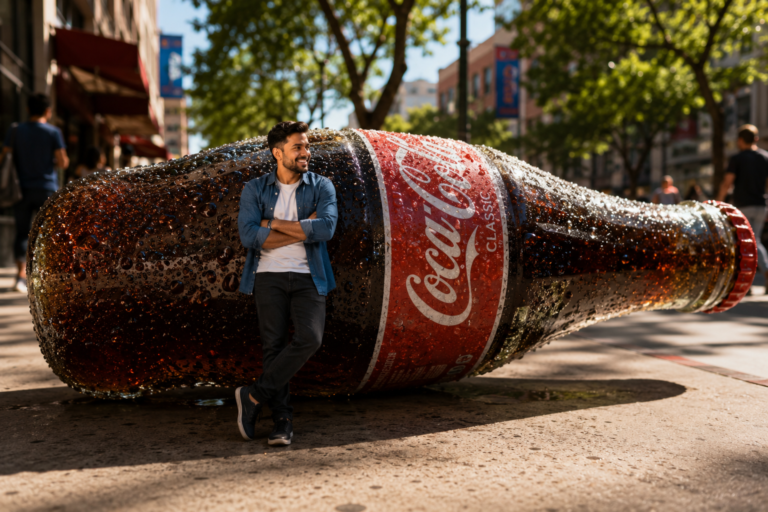 Glass bottle of dark cola