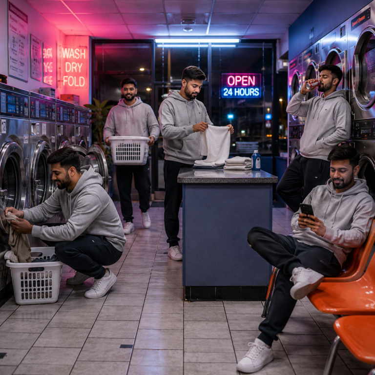 Cloned five times inside a retro-modern